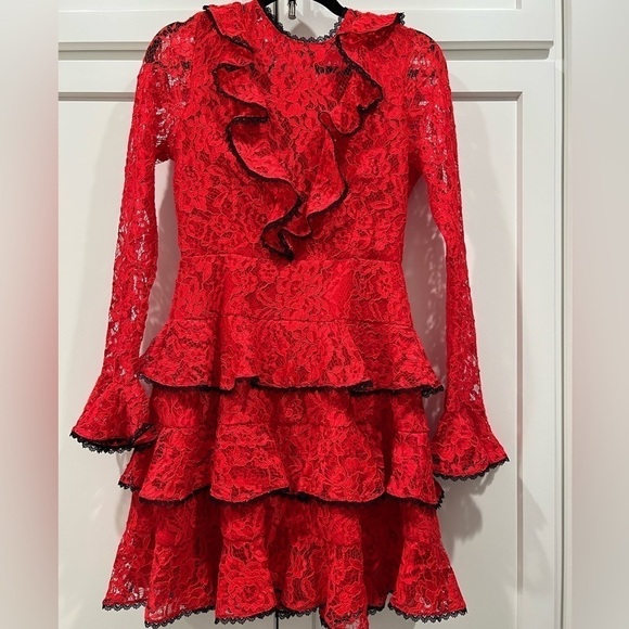 Alexis Tracie Long Sleeve Ruffle Mini Dress. Size Small. EUC!! - Picture 6 of 12